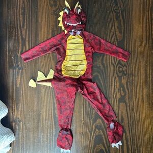 Red Dragon Kids Costume with Yellow Accents